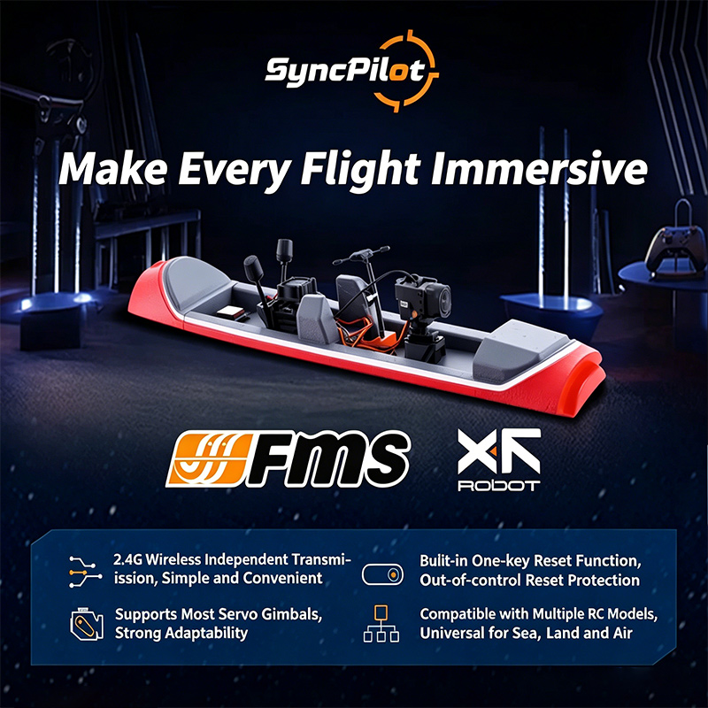 Pan Tilt Bracket - Conjunto FMS Syncpilot para Aeronaves FPV: