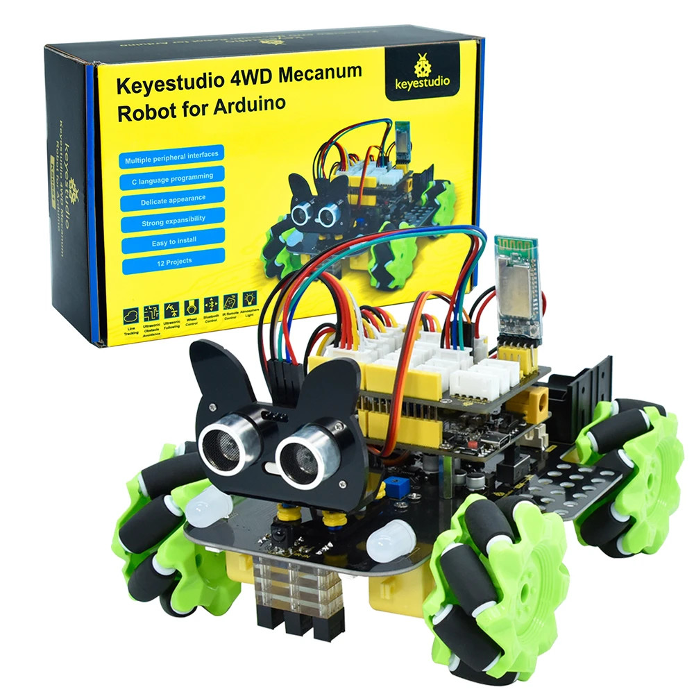 Microbit Robot - Carro Robô Mecanum 4WD da Keyestudio