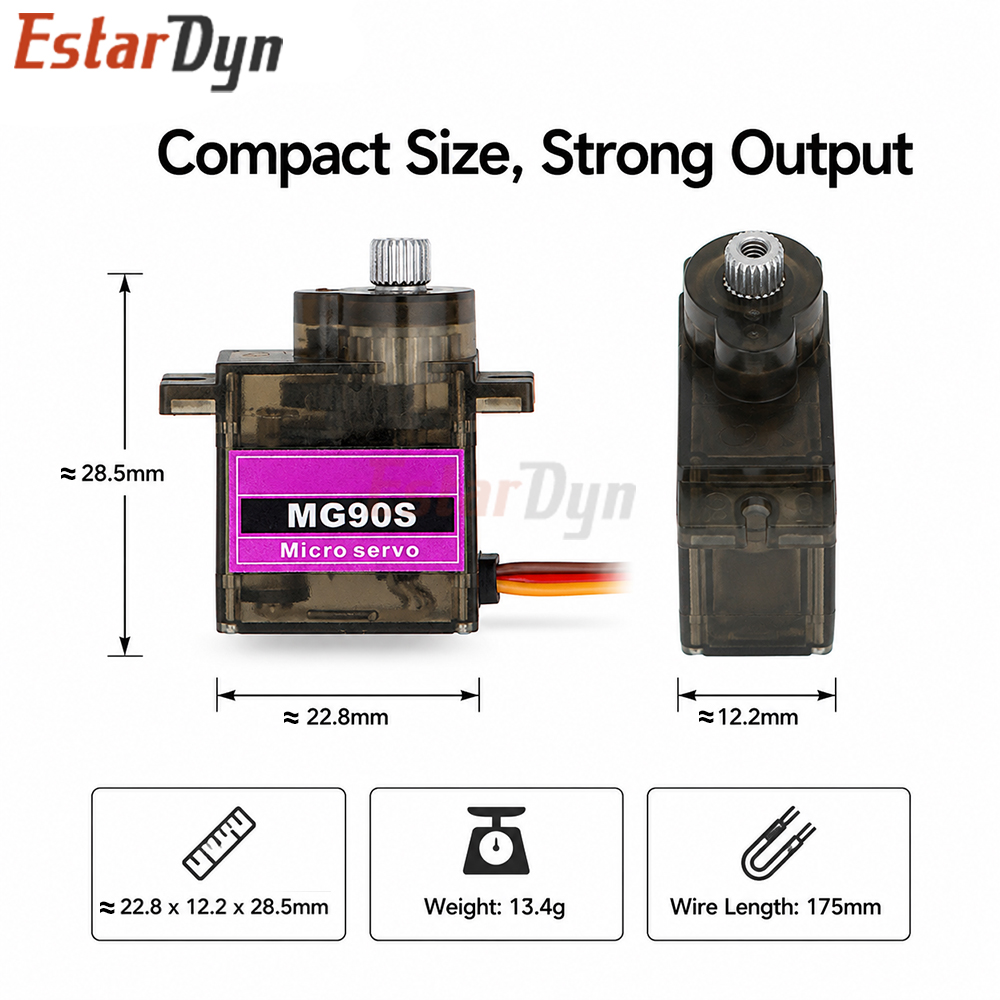 Servo Digital Estardyn MG90S c - Sg90 Servo avaliação e preço
