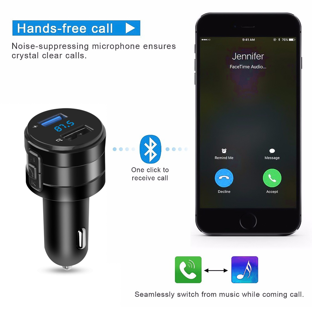 Bluetooth 4.2 transmissor fm c - Robot Bluetooth Car avaliação e preço
