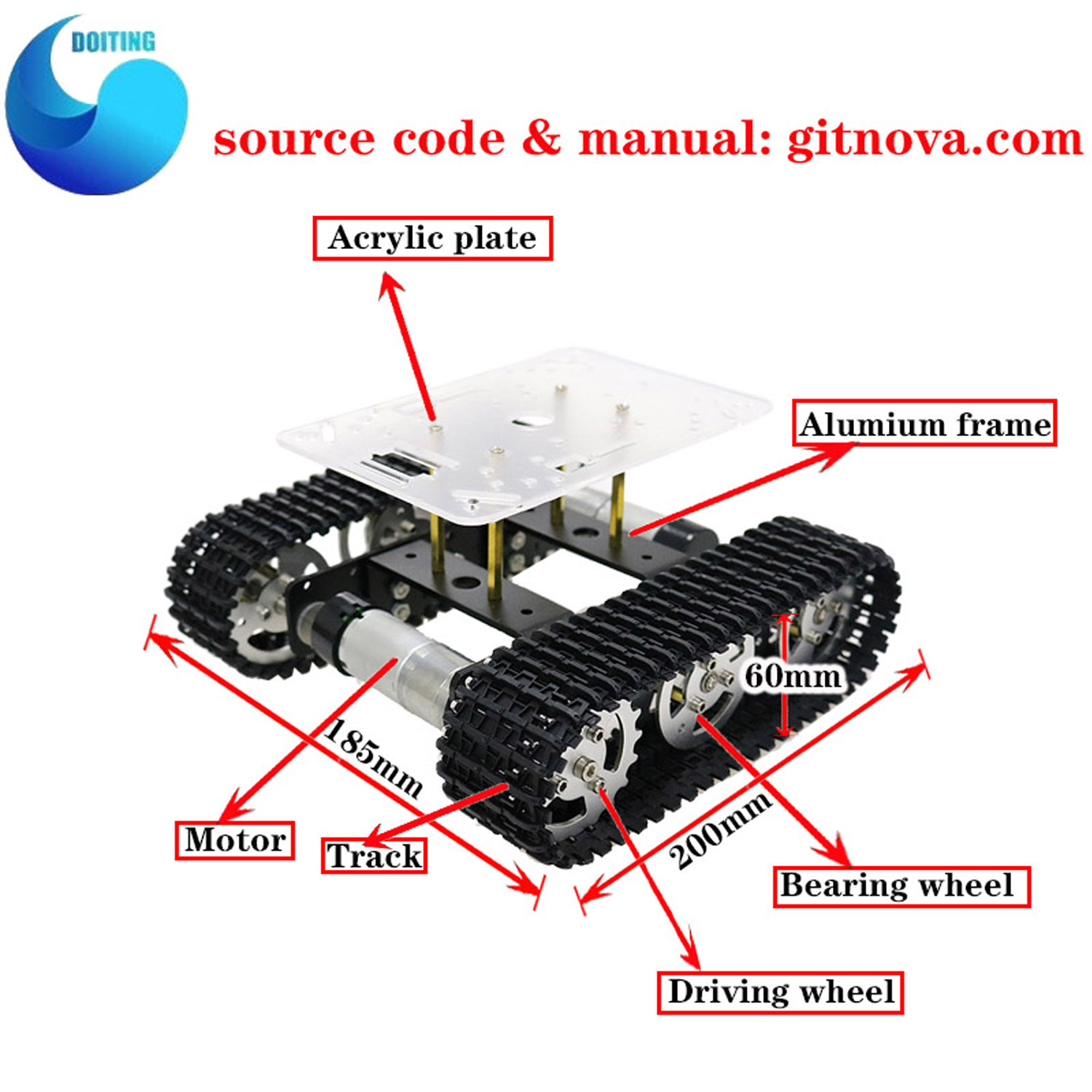 Chassi de carro tanque robô de - Tracked Robot Chassis avaliação e preço