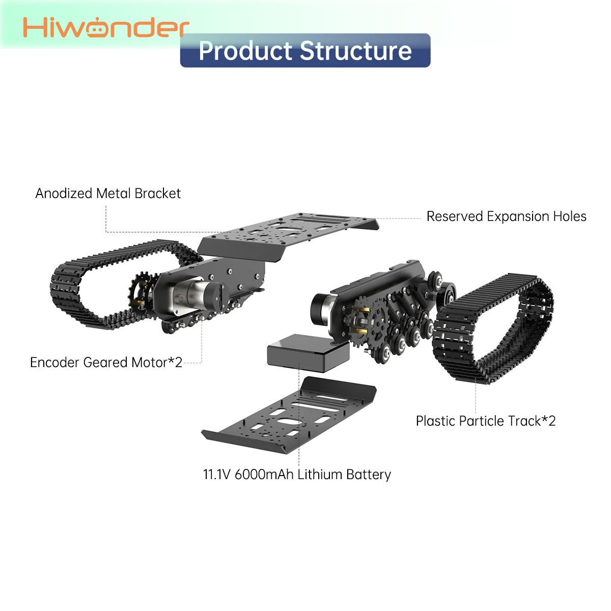 Chassi de Robô Tanque Hiwonder - Tracked Robot Chassis avaliação e preço